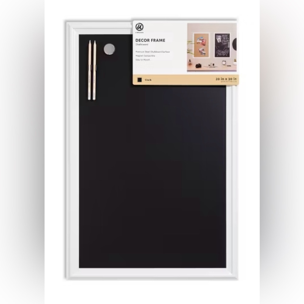 New UBrands 20x30” Magnetic Dry Erase Chalkboard